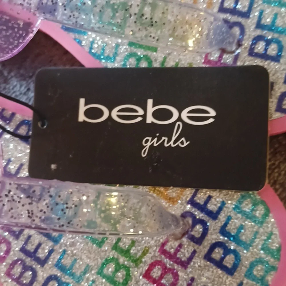 NWT BEBE GIRLS PINK & COLORFULL SANDELS SIZE 11/12